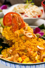 A golden and tempting Thai pineapple fried rice