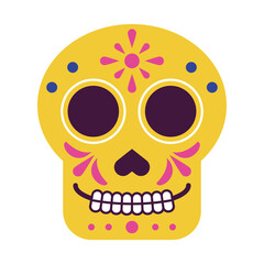 yellow mexican head skull