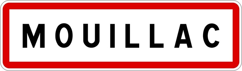 Panneau entrée ville agglomération Mouillac / Town entrance sign Mouillac