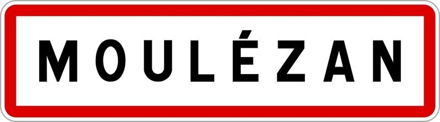 Panneau entrée ville agglomération Moulézan / Town entrance sign Moulézan