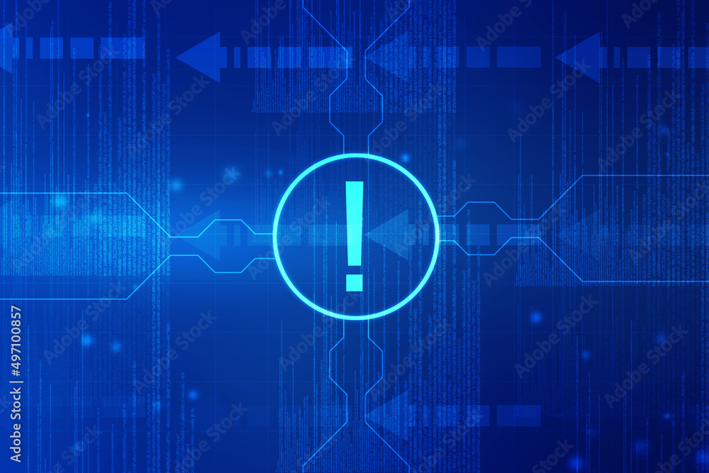 Poster 2d rendering exclamation mark sign