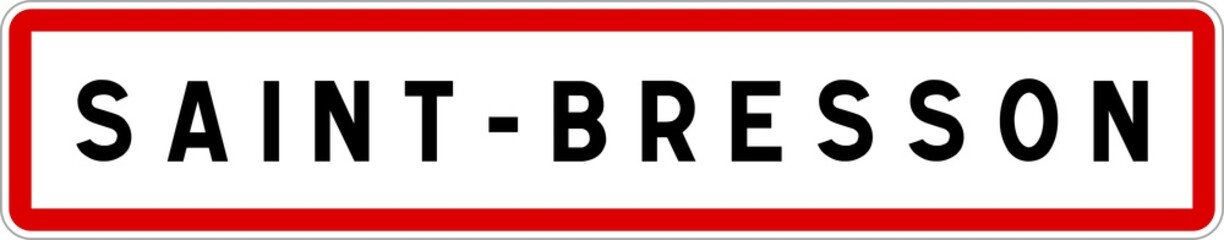 Panneau entrée ville agglomération Saint-Bresson / Town entrance sign Saint-Bresson