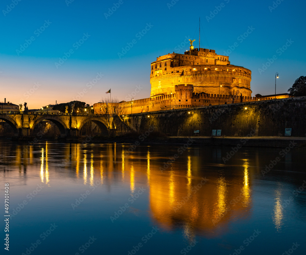 Wall mural Castel Sant'Angelo at Sunset