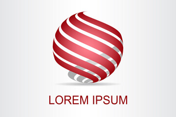 Abstract technology logo stylized spherical surface with abstract shapes. This logo is suitable for global company, world technologies, media and publicity agencies