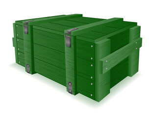 army wooden box for weapons and ammunition vector illustration