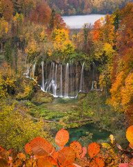 Plitvice lakes in autumn looks special.
