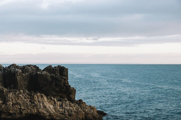 Views of the Atlantic Ocean from the mouth of hell o Boca do Inferno in Cascais - Portugal