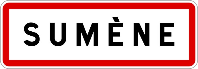 Panneau entrée ville agglomération Sumène / Town entrance sign Sumène