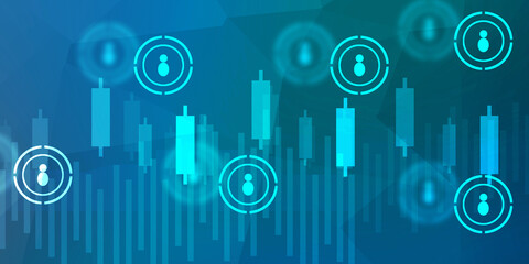 2d rendering Stock market online business concept. business Graph 