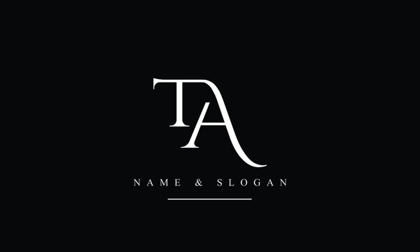 TA, AT, T, A abstract letters logo monogram