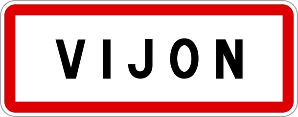 Panneau entrée ville agglomération Vijon / Town entrance sign Vijon