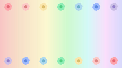 cute colorful flower on rainbow background