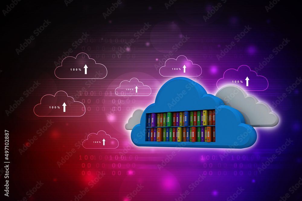 Poster 3d rendering cloud archive