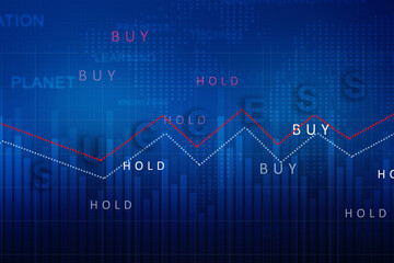 2d rendering Stock market online business concept. business Graph 