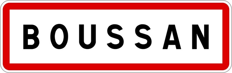 Panneau entrée ville agglomération Boussan / Town entrance sign Boussan