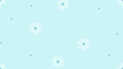 Naklejka premium cute flower pattern on blue background, perfect for wallpaper, backdrop, postcard, background