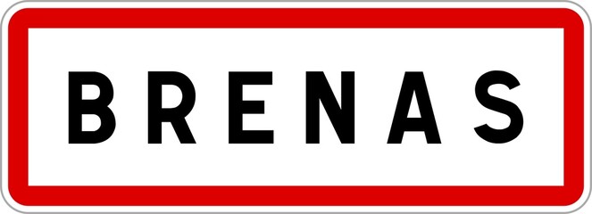 Panneau entrée ville agglomération Brenas / Town entrance sign Brenas