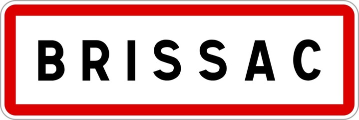 Panneau entrée ville agglomération Brissac / Town entrance sign Brissac
