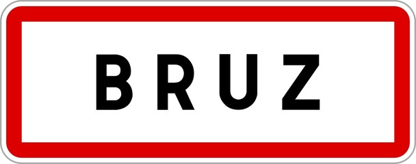 Panneau entrée ville agglomération Bruz / Town entrance sign Bruz