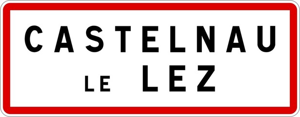 Panneau entrée ville agglomération Castelnau-le-Lez / Town entrance sign Castelnau-le-Lez