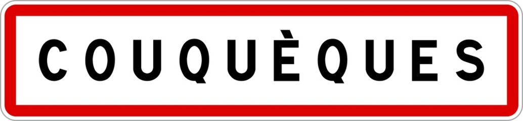 Panneau entrée ville agglomération Couquèques / Town entrance sign Couquèques