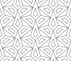 Seamless vector pattern. Black and white linear drawing. Coloring book, colouring page for children and adults. Abstract geometric design. Monochrome illustration. Easy to edit color and line weight