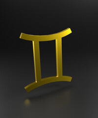 Astrological sign gemini 3d illustration