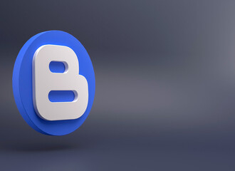 Blogger icon space 3d illustration