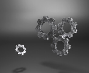 Four gears 3d illustration