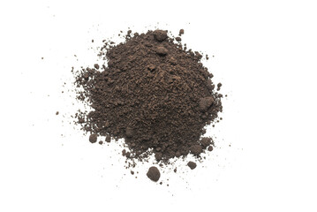 Black land for plant isolated on white background.