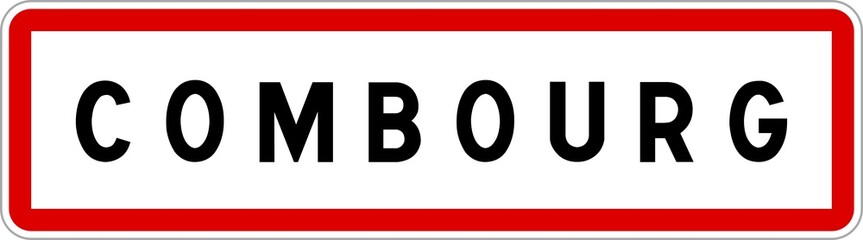 Panneau entrée ville agglomération Combourg / Town entrance sign Combourg