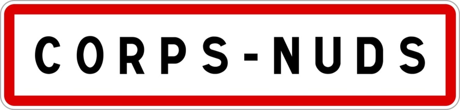 Panneau entr&eacute;e ville agglom&eacute;ration Corps-Nuds / Town entrance sign Corps-Nuds