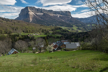 Le Grand Carroz et mont granier , Paysage du Massif de la Chartreuse au printemps  , Savoie , France © jeanmichel deborde