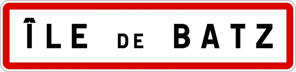 Panneau entrée ville agglomération Île-de-Batz / Town entrance sign Île-de-Batz