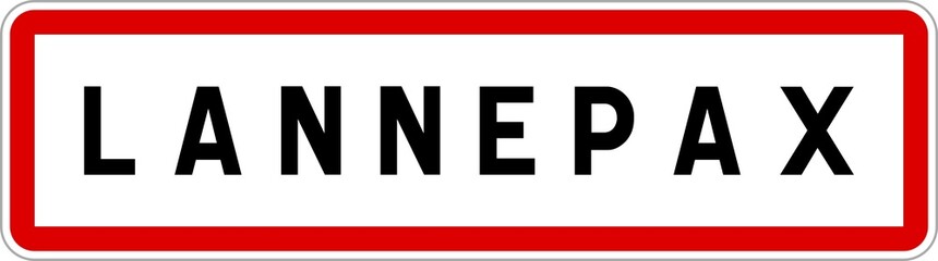 Panneau entrée ville agglomération Lannepax / Town entrance sign Lannepax