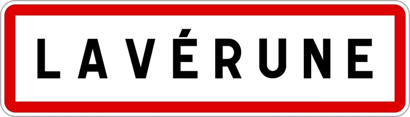 Panneau entrée ville agglomération Lavérune / Town entrance sign Lavérune