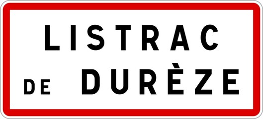 Panneau entrée ville agglomération Listrac-de-Durèze / Town entrance sign Listrac-de-Durèze