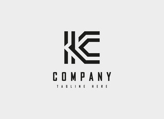 Abstract Initial Letter K Logo. Geometric Shape Linear Style isolated on Grey Background. Usable for Business and Branding Logos. Flat Vector Logo Design Template Element.