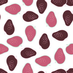 Creative apple seamless pattern in doodle style. Fruis wallpaper.