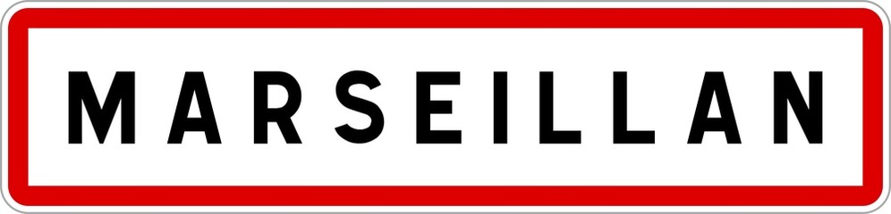 Panneau entrée ville agglomération Marseillan / Town entrance sign Marseillan