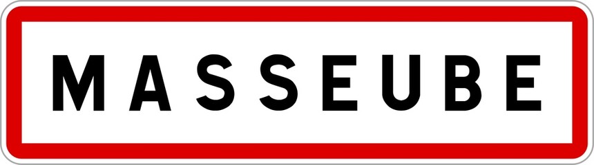Panneau entrée ville agglomération Masseube / Town entrance sign Masseube