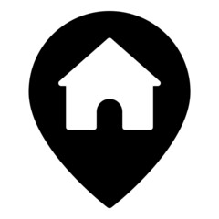 Home Location Map Pin Flat Icon Isolated On White Background
