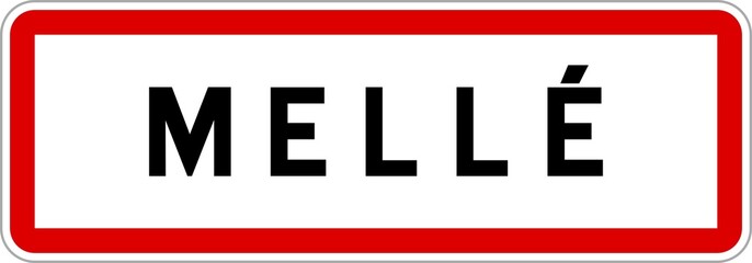 Panneau entrée ville agglomération Mellé / Town entrance sign Mellé