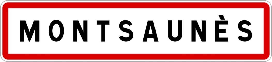 Panneau entrée ville agglomération Montsaunès / Town entrance sign Montsaunès