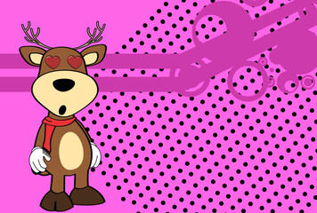 funny young deer character cartoon kawaii expression illustration background in vector format