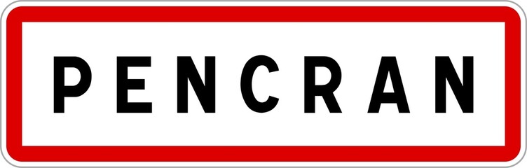 Panneau entrée ville agglomération Pencran / Town entrance sign Pencran