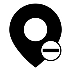 Map Pin Delete Flat Icon Isolated On White Background