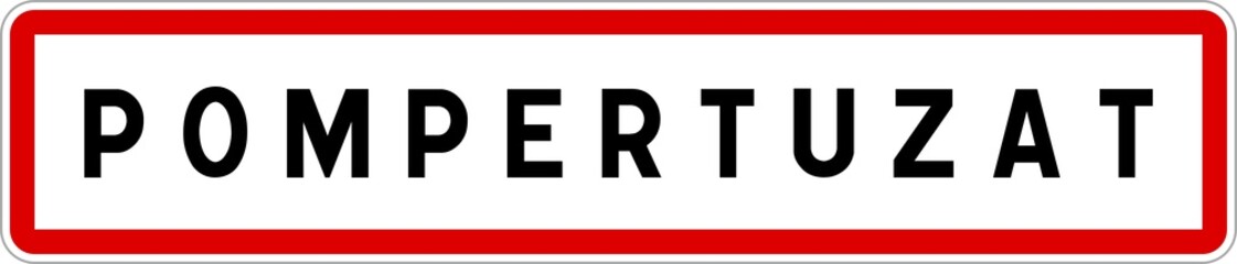 Panneau entrée ville agglomération Pompertuzat / Town entrance sign Pompertuzat