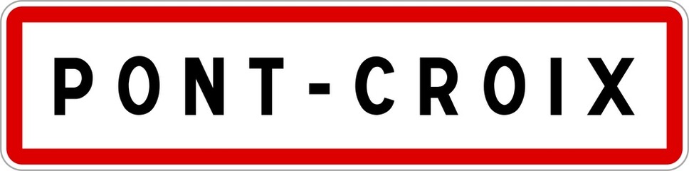 Panneau entrée ville agglomération Pont-Croix / Town entrance sign Pont-Croix