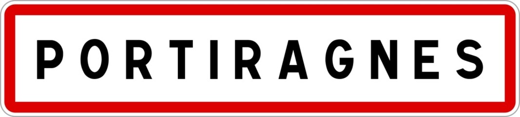 Panneau entrée ville agglomération Portiragnes / Town entrance sign Portiragnes